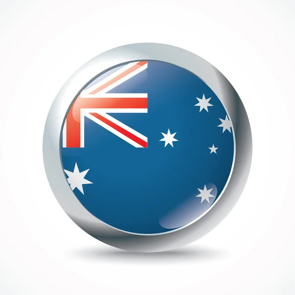 澳大利亚国旗按钮 — 图库矢量图片