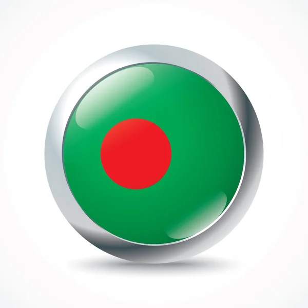Bangladeş bayrak düğmesi — Stok Vektör