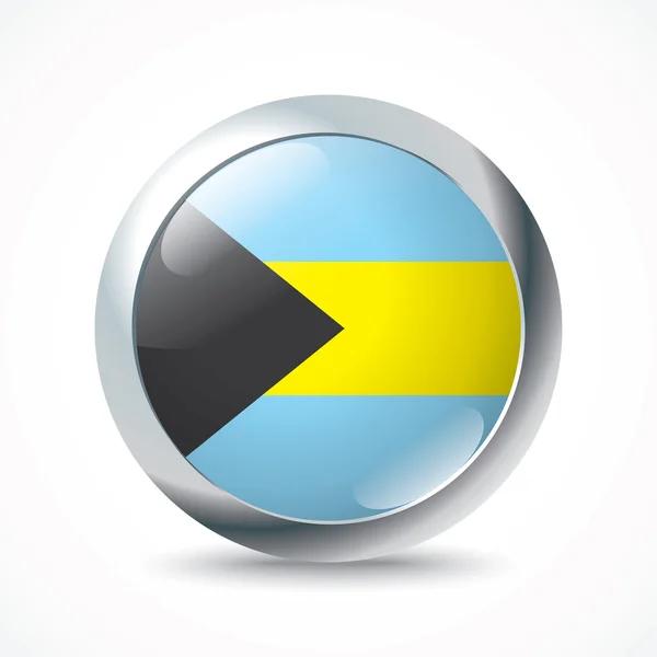 Bahamas flagg-knappen — Stock vektor