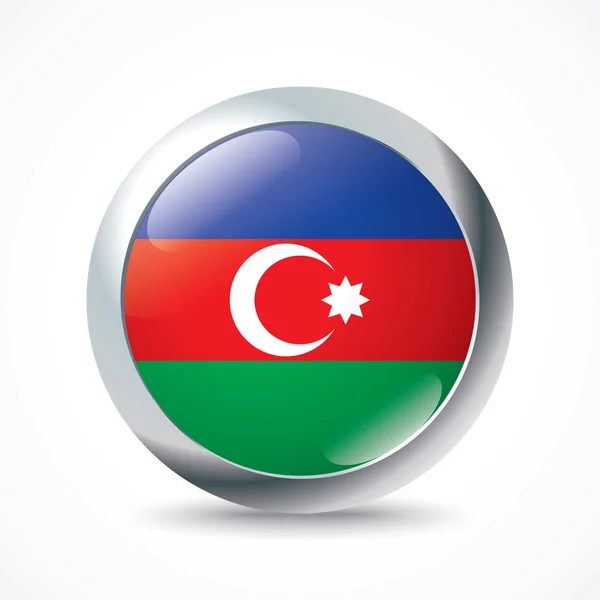 Botão de bandeira do Azerbaijão —  Vetores de Stock