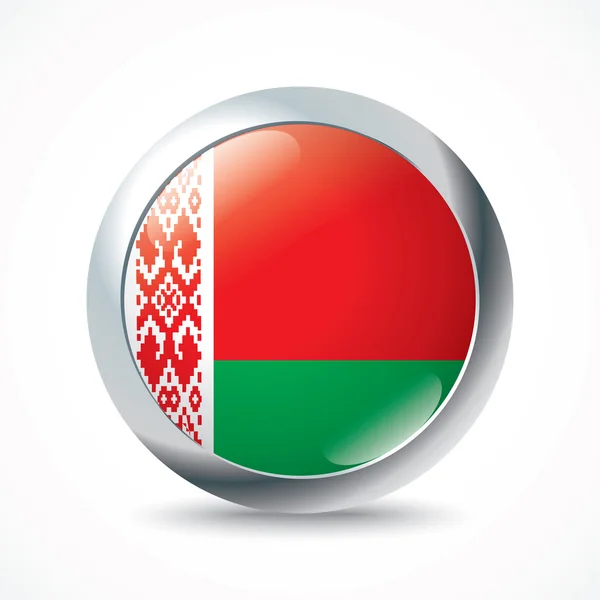 Tasto bandiera bielorussa — Vettoriale Stock
