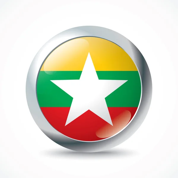 Прапор М'янми кнопки — стоковий вектор