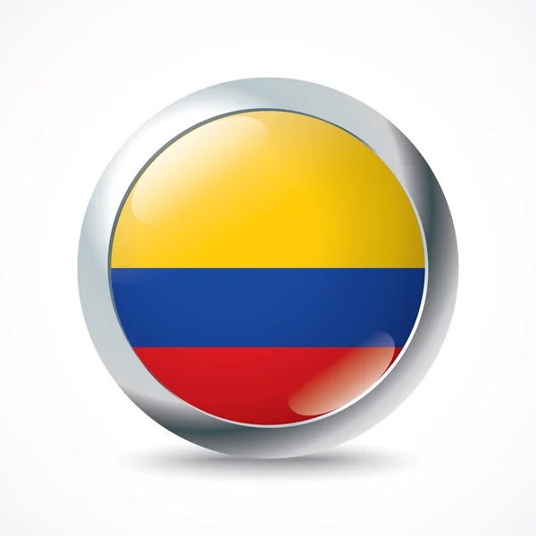 Botón bandera colombia — Vector de stock