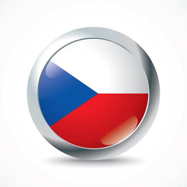 Tlačítko vlajky České republiky — Stockový vektor