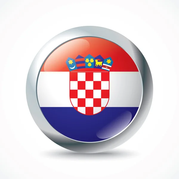 Botão bandeira croatia —  Vetores de Stock