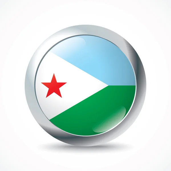 Djibouti flag button — Stock Vector