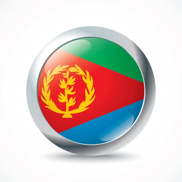 Botão bandeira da Eritreia — Vetor de Stock