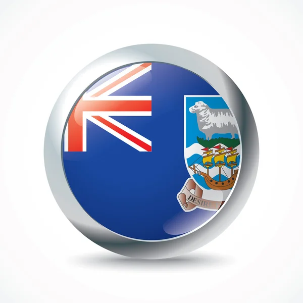Falklandsöarnas flagga knappen — Stock vektor