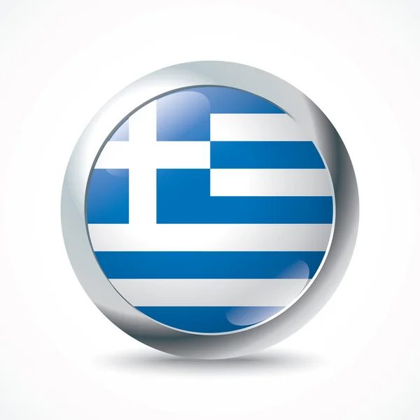 Greece flag button — Stock Vector