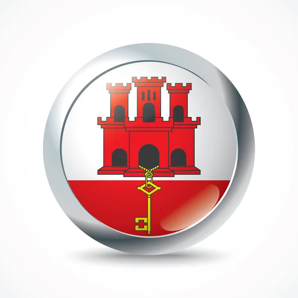 ジブラルタルの旗ボタン — ストックベクタ