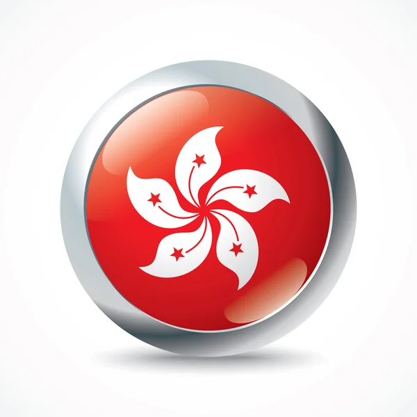 Bouton drapeau hong kong — Image vectorielle