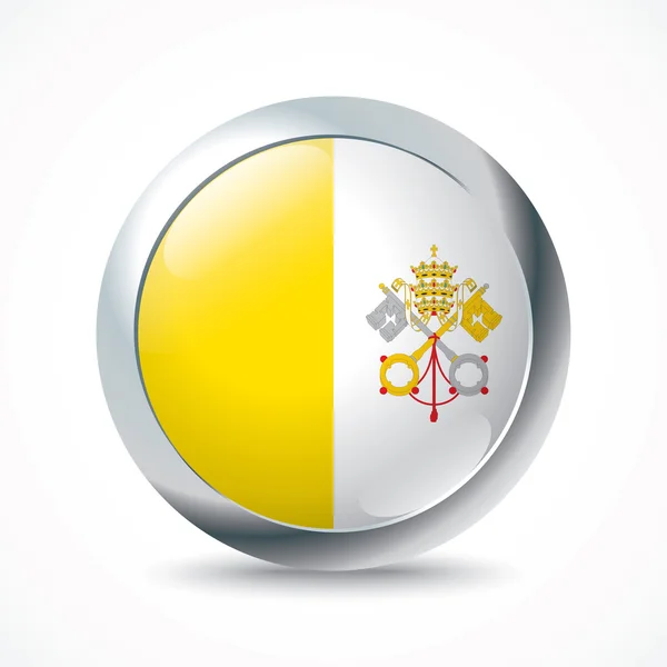バチカン市国の旗ボタン — ストックベクタ