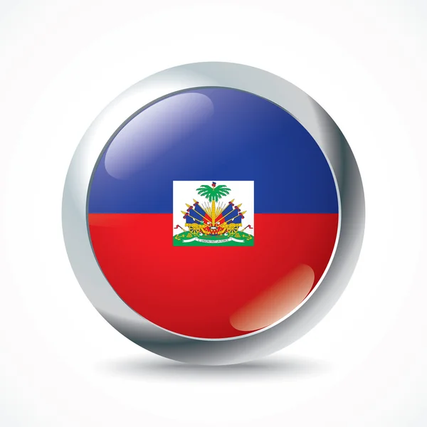 Haiti flagga knappen — Stock vektor