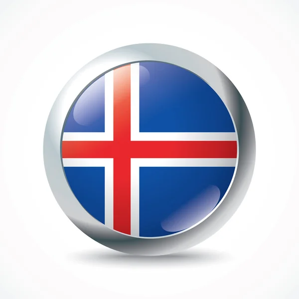 Iceland botão bandeira — Vetor de Stock