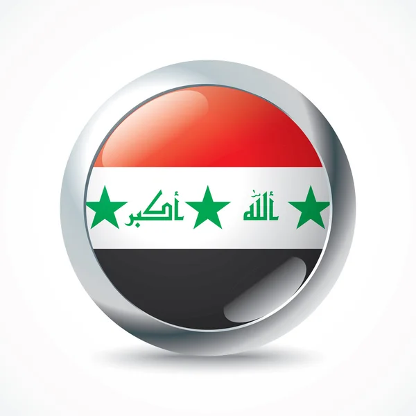 Botão bandeira iraq —  Vetores de Stock