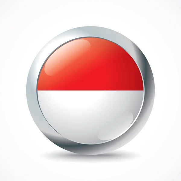 Bouton drapeau indonesia — Image vectorielle