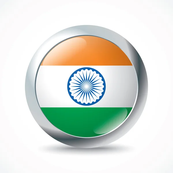 Botão bandeira da Índia —  Vetores de Stock