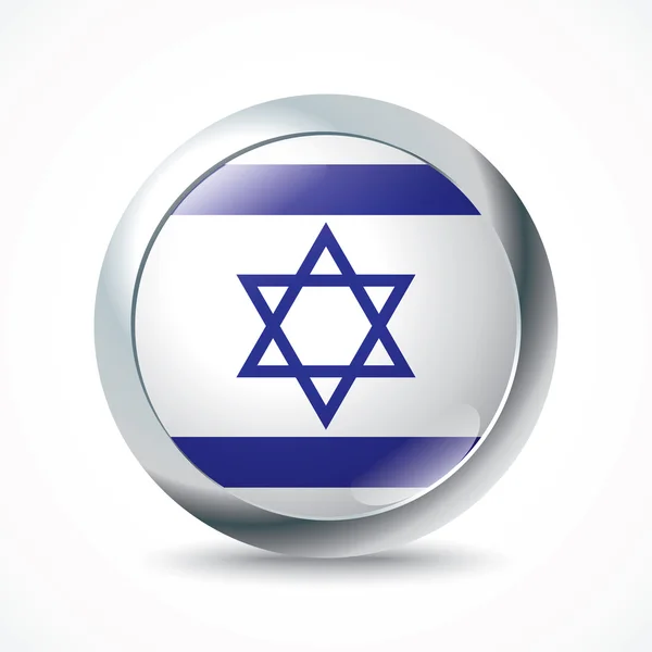 Israel botón de la bandera — Vector de stock