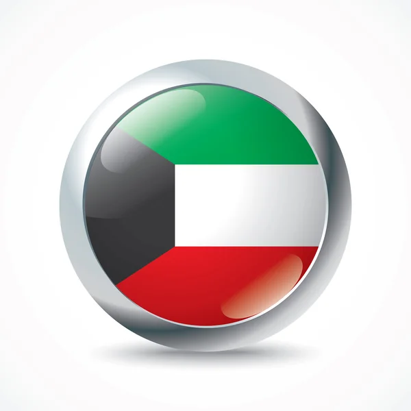 Bouton drapeau kuwait — Image vectorielle