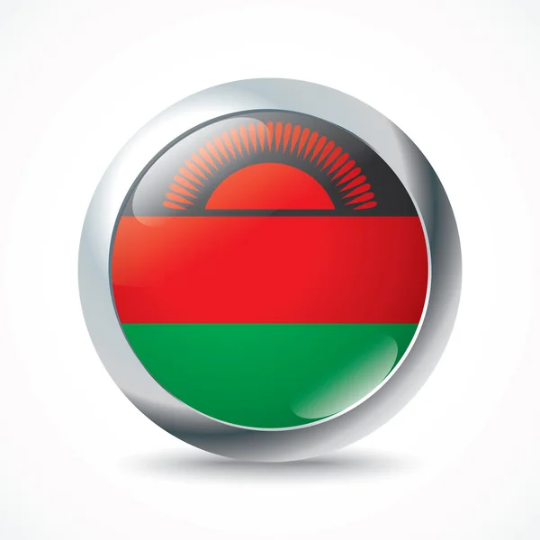 Botón bandera de Malawi — Vector de stock