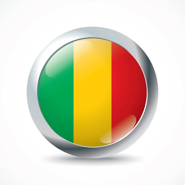 Pulsante bandiera Mali — Vettoriale Stock