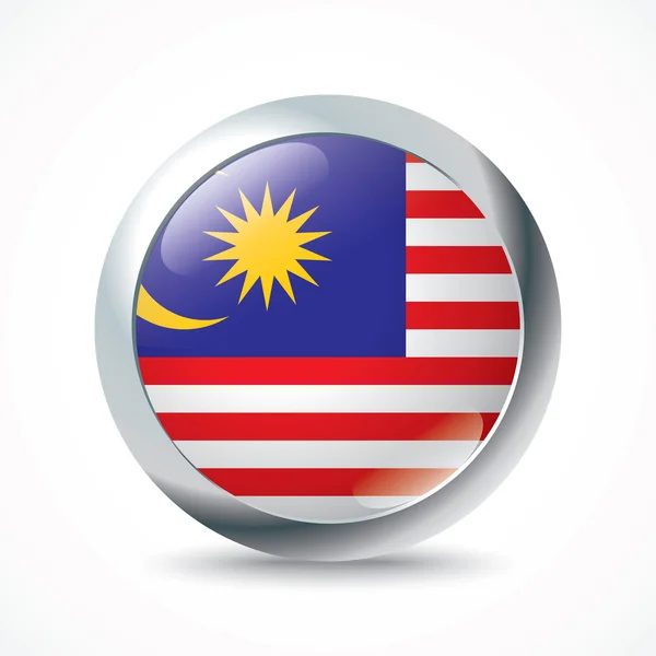 Malaysia bandeira botão —  Vetores de Stock