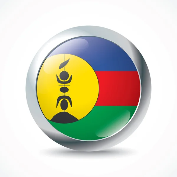 Novo botão bandeira caledônia — Vetor de Stock