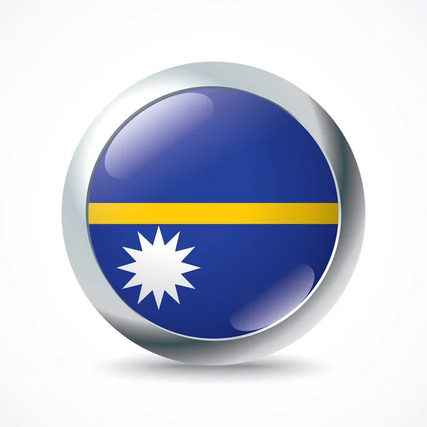 Botón bandera Nauru — Vector de stock