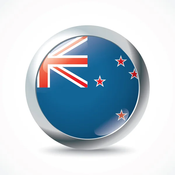 Botão bandeira nova zelândia — Vetor de Stock