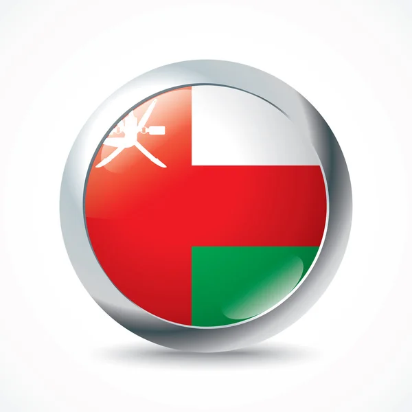 Bouton drapeau Oman — Image vectorielle