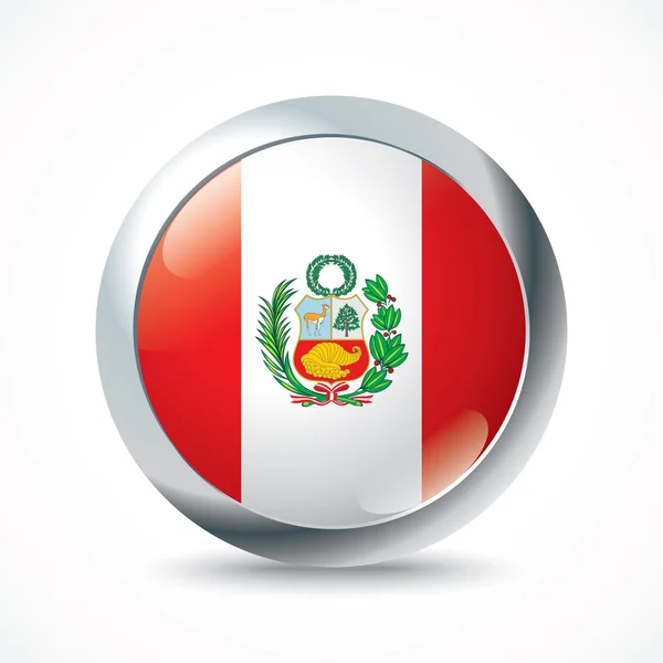 Botón bandera perú — Vector de stock