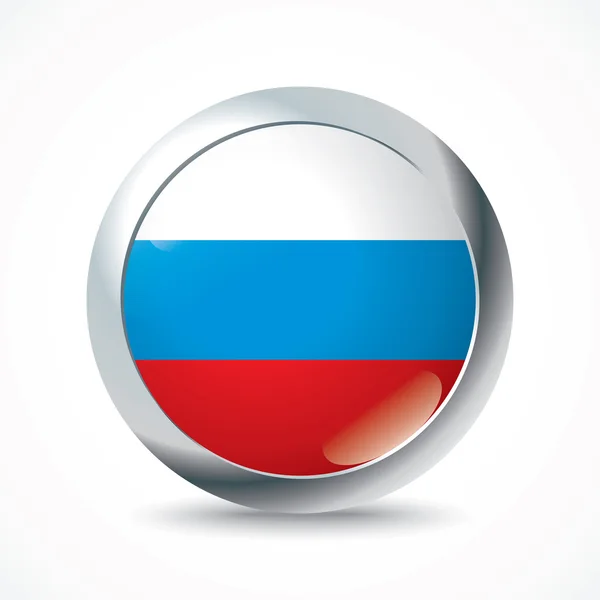 Botón bandera de Rusia — Archivo Imágenes Vectoriales