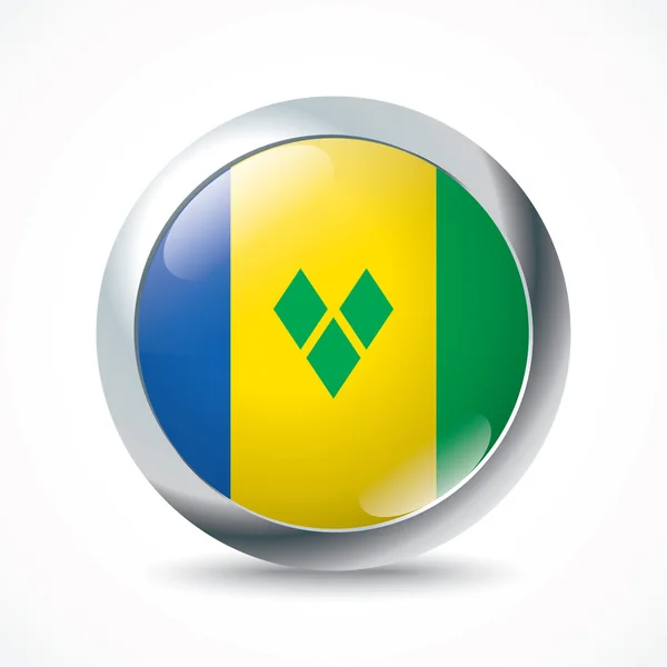 Botão de bandeira de São Vicente e Granadinas — Vetor de Stock