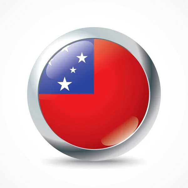Samoa bayrak düğmesini — Stok Vektör