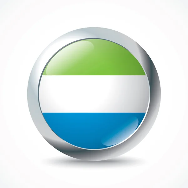 Botón bandera Sierra Leona — Vector de stock