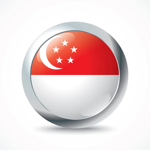 Singapore flag-knappen — Stock vektor