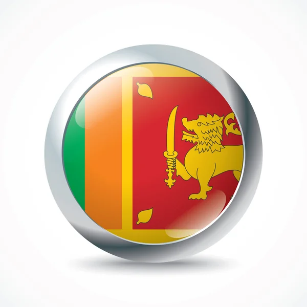 Botón bandera de Sri Lanka — Vector de stock