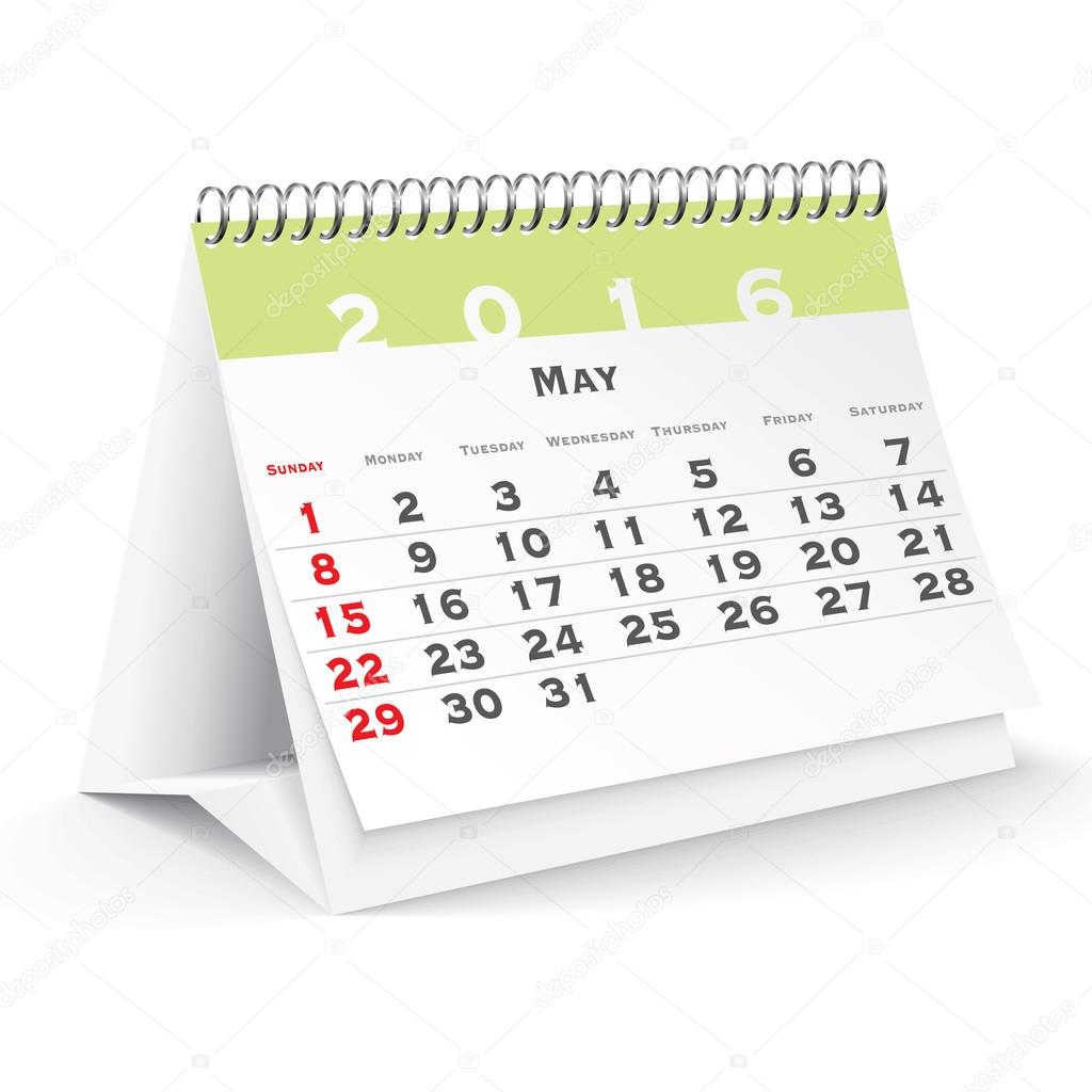 May 2016 desk calendar