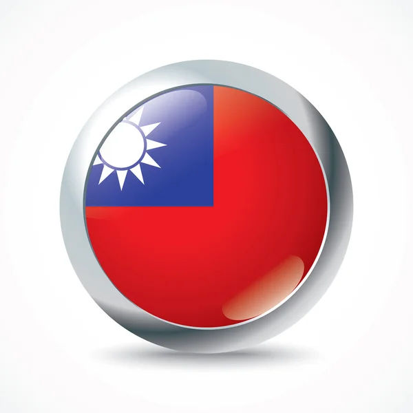 Botón de bandera taiwan — Archivo Imágenes Vectoriales