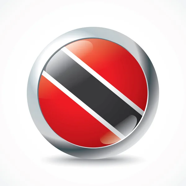 Trinidad y botón de bandera de tobago — Vector de stock