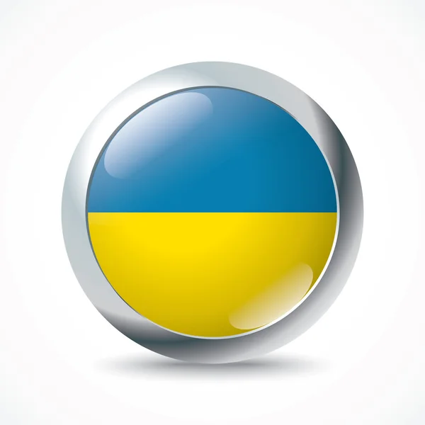 Ukrajna zászló gomb — Stock Vector