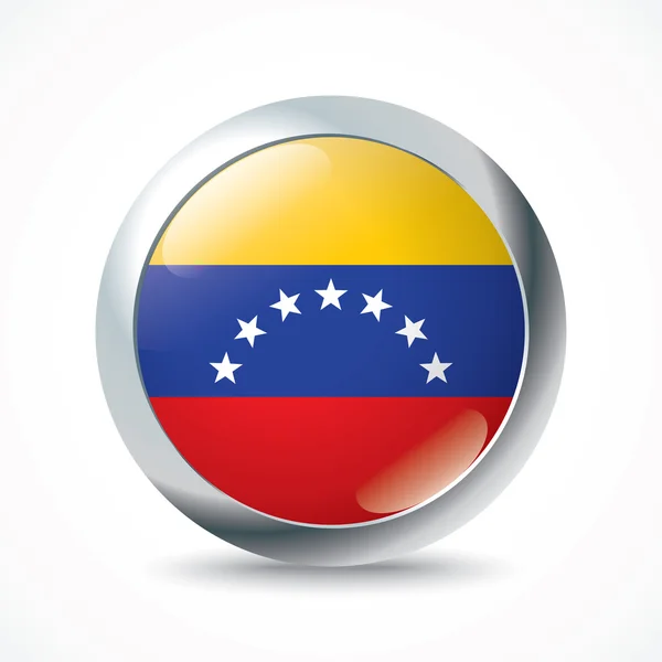 Venezuela bayrak düğmesini — Stok Vektör