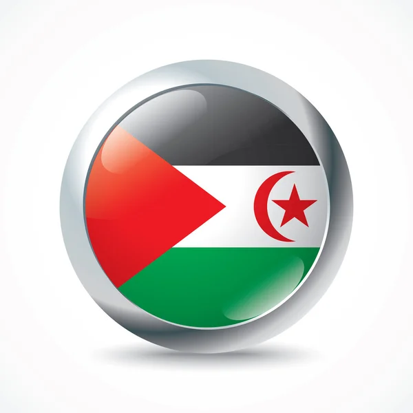 Western Sahara flag button — Stock Vector