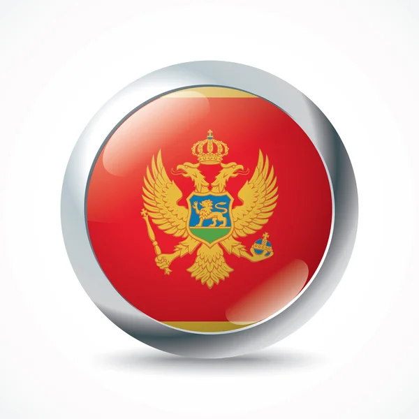 Tlačítko příznak Černá Hora — Stockový vektor