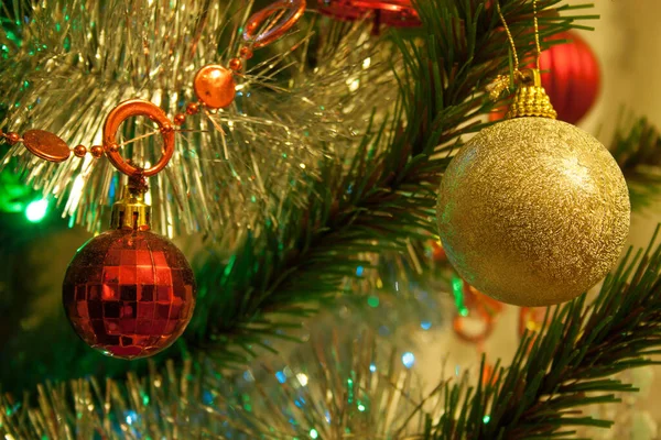 Christmas Tree Decorated Balls Traditional Holidays — Stock Photo, Image