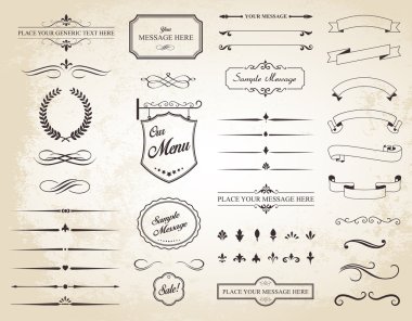 Vector Set of Vintage Calligraphic Elements clipart