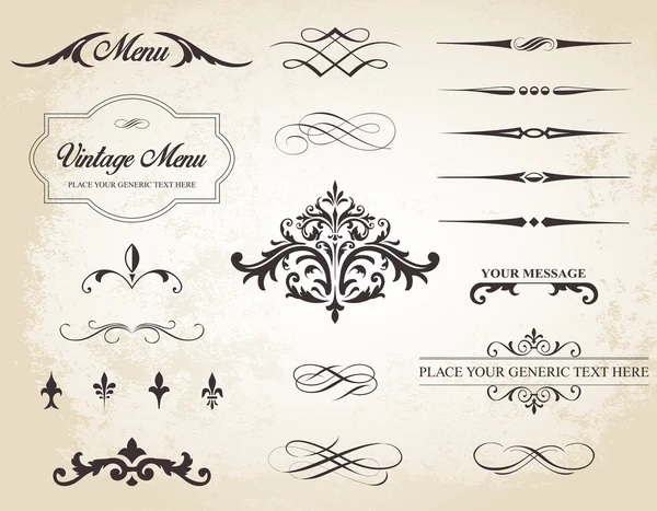 Vintage Vector Label Page Dividers and Borders — Stock Vector