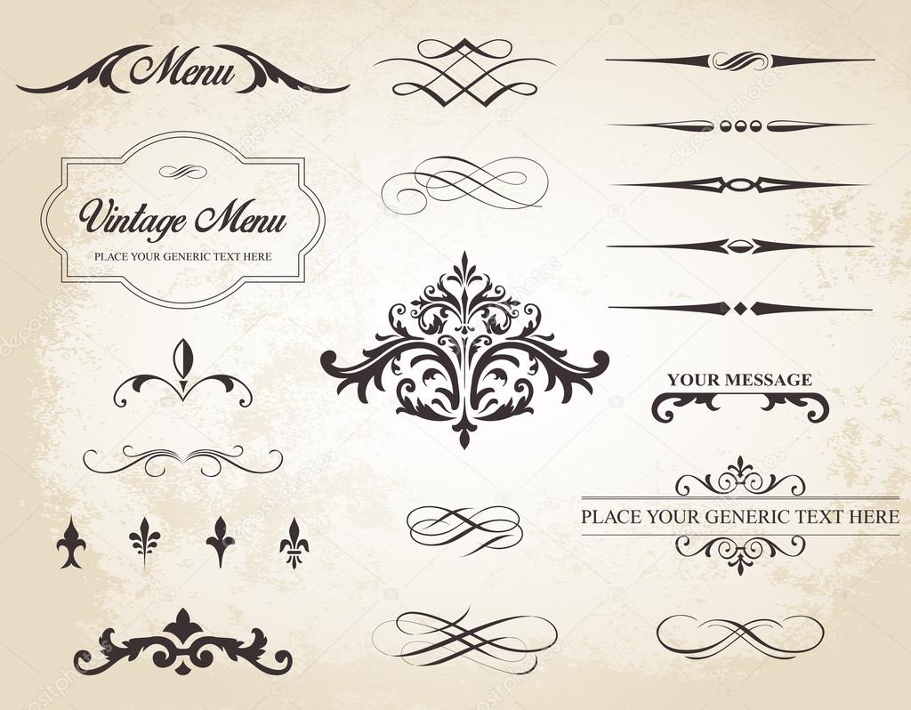 Vintage Vector Label Page Dividers and Borders