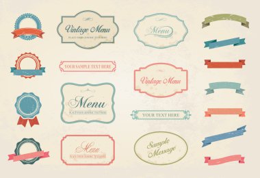 Vintage Etiketler vektör tasarım öğeleri koleksiyonu kümesi