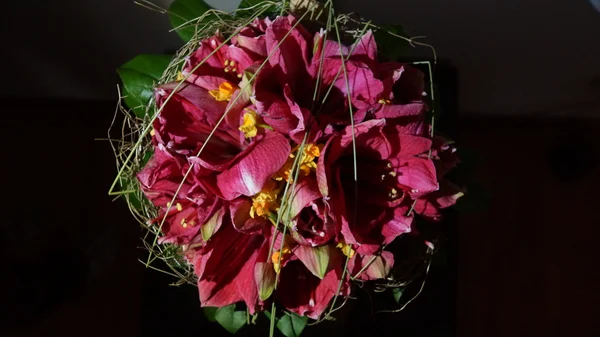 Detalles del ramo de flores rojas — Foto de Stock